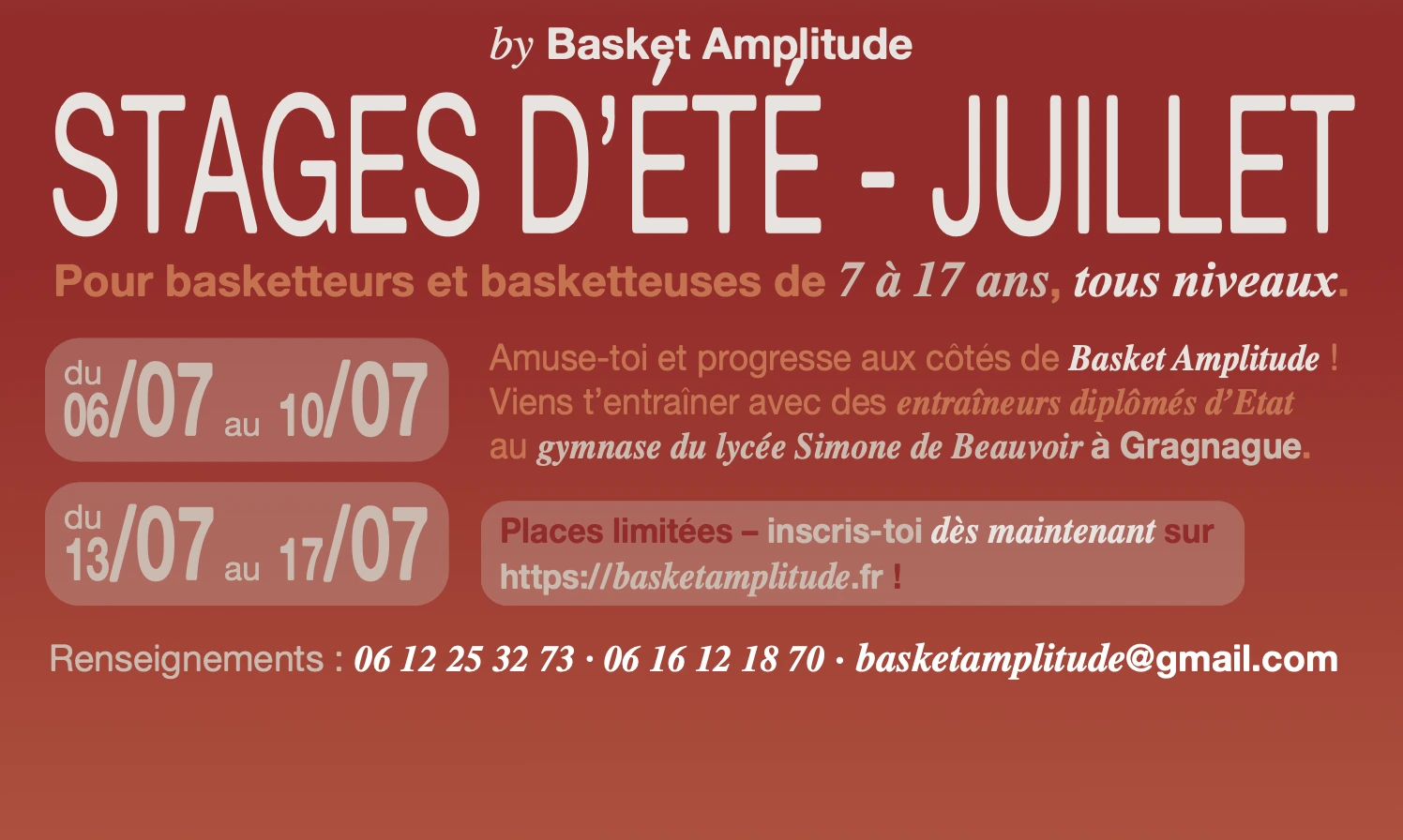 Stage d'été 2026